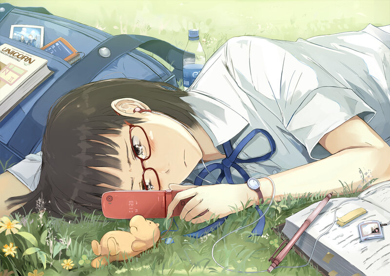 Girl Sleeping on Grass — Green