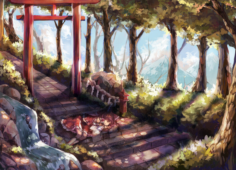 Girl Sleeping on Steps