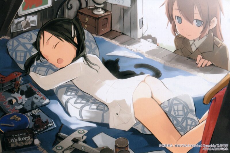 Girl sleeping with cat