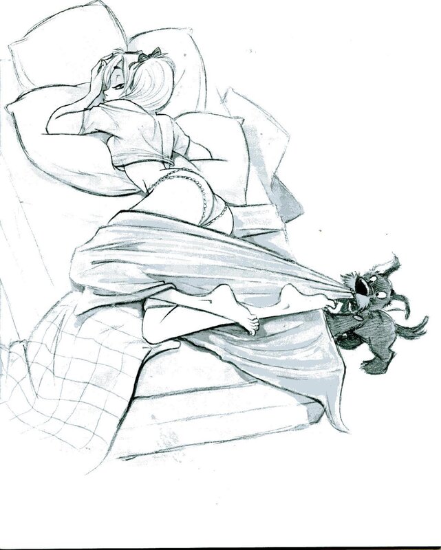 Girl sleeping with dog