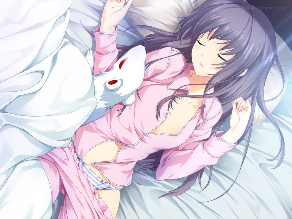 Girl sleeping with plush toy