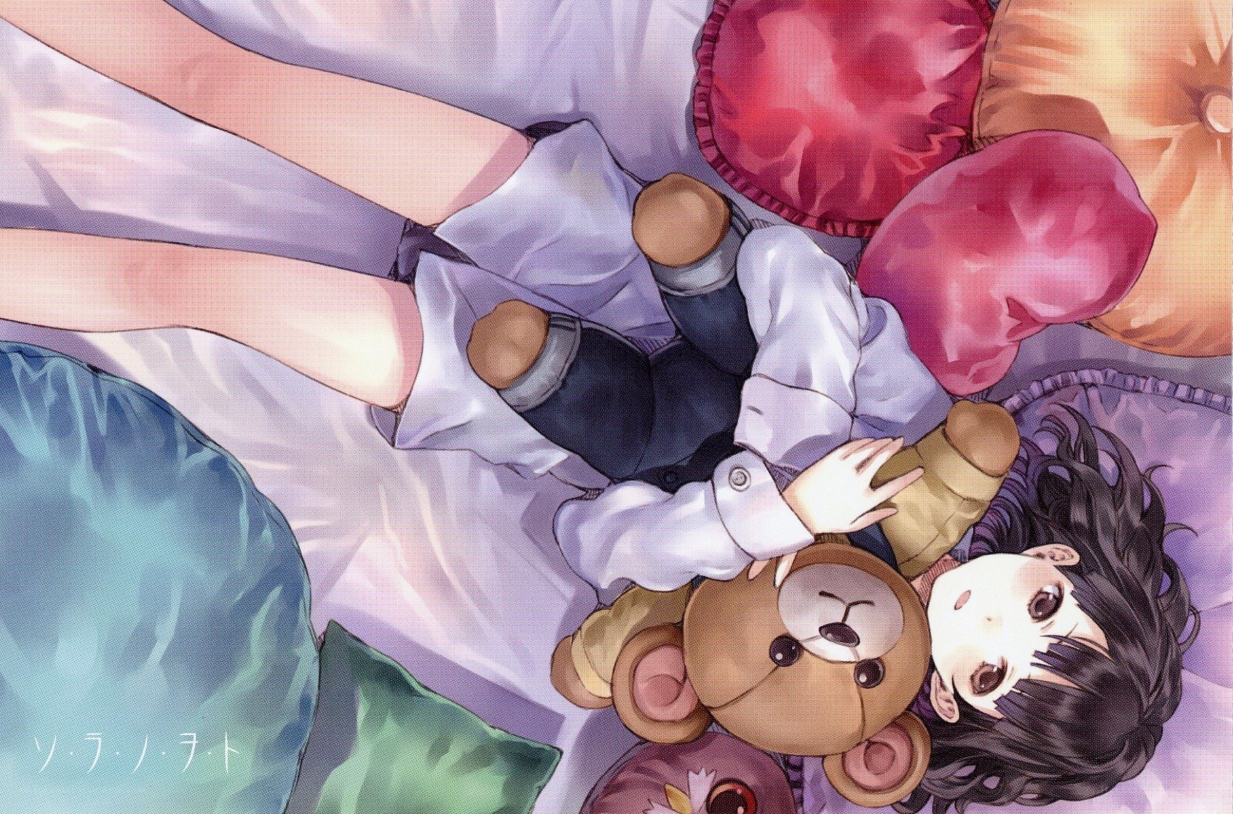 Girl sleeping with teddy bear