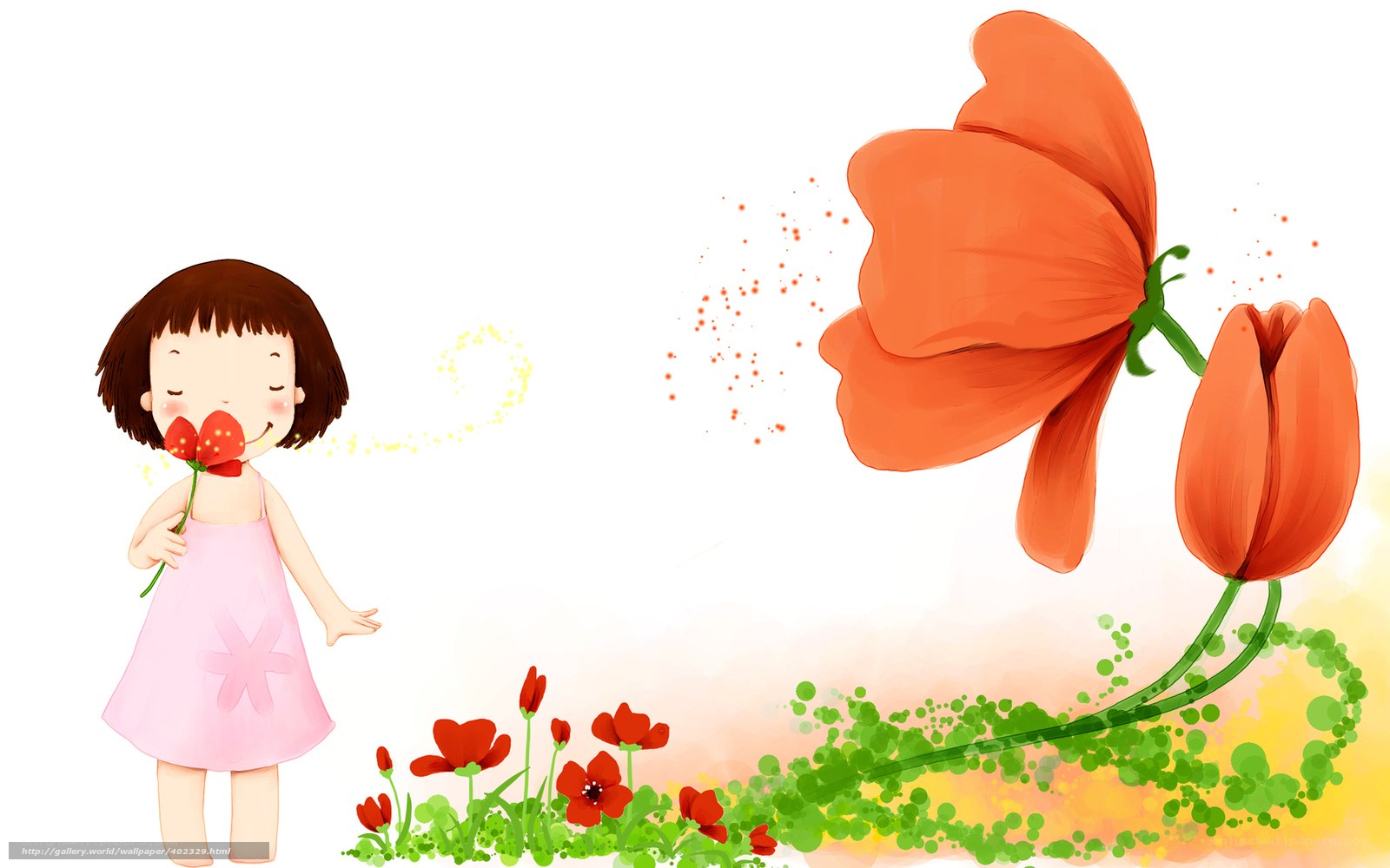 Girl smelling a flower