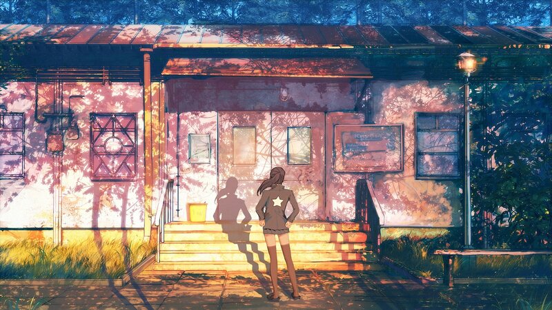 Girl Standing at Steps — Orange