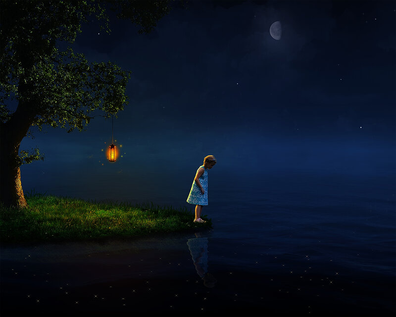 Girl Standing by Water
