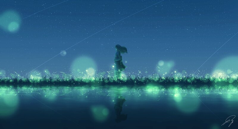 Girl Standing in Grass