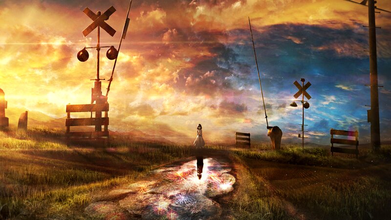 Girl Standing in Puddle