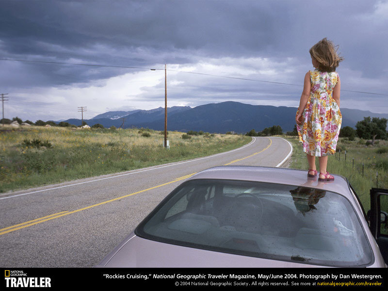 Girl Standing on Car