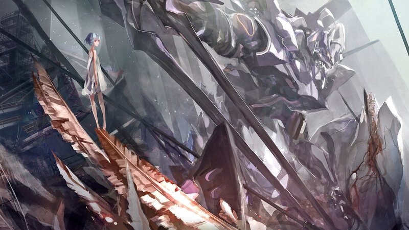 Girl Standing on Debris