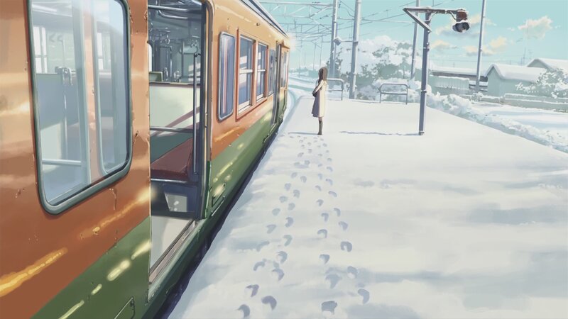 Girl Standing on Snowy Platform