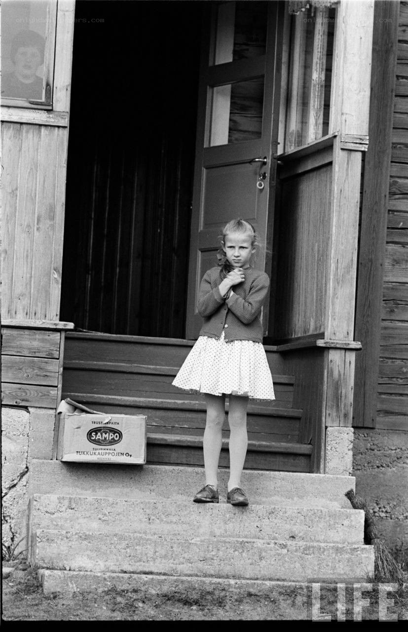 Girl standing on steps