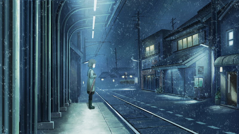 Girl Standing on Train Platform