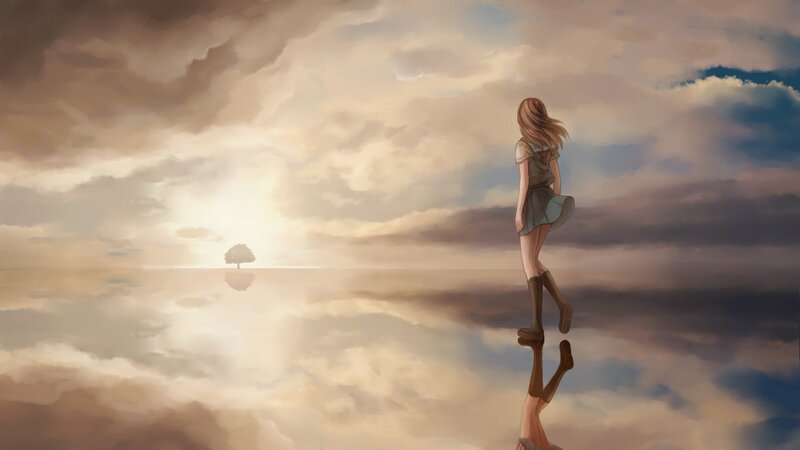 Girl Standing on Water — Brown