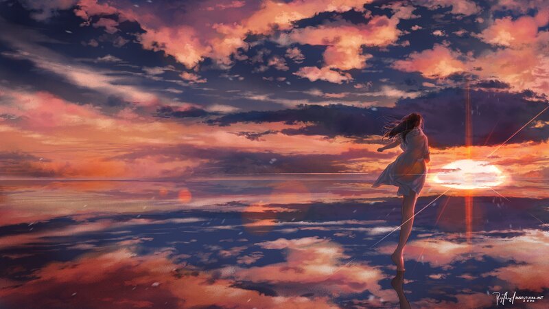 Girl Standing on Water — Orange