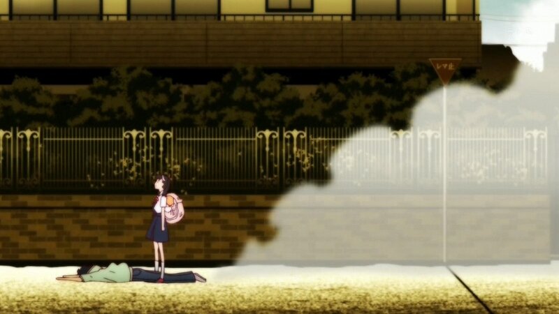 Girl standing over a person on the ground