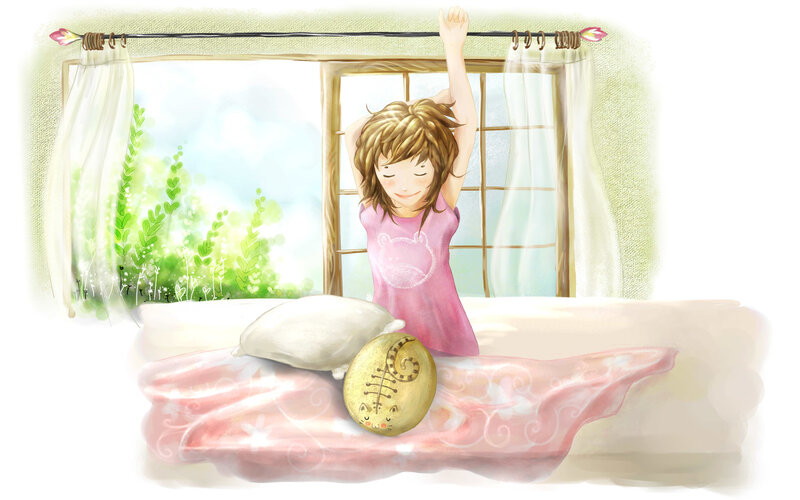 Girl Stretching in Bed