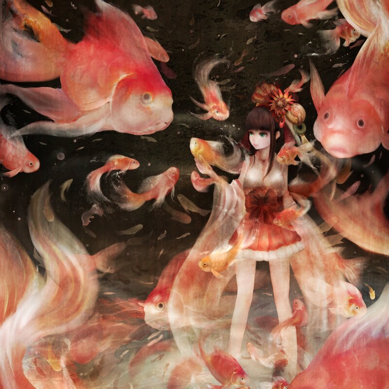 Girl Surrounded by Fish