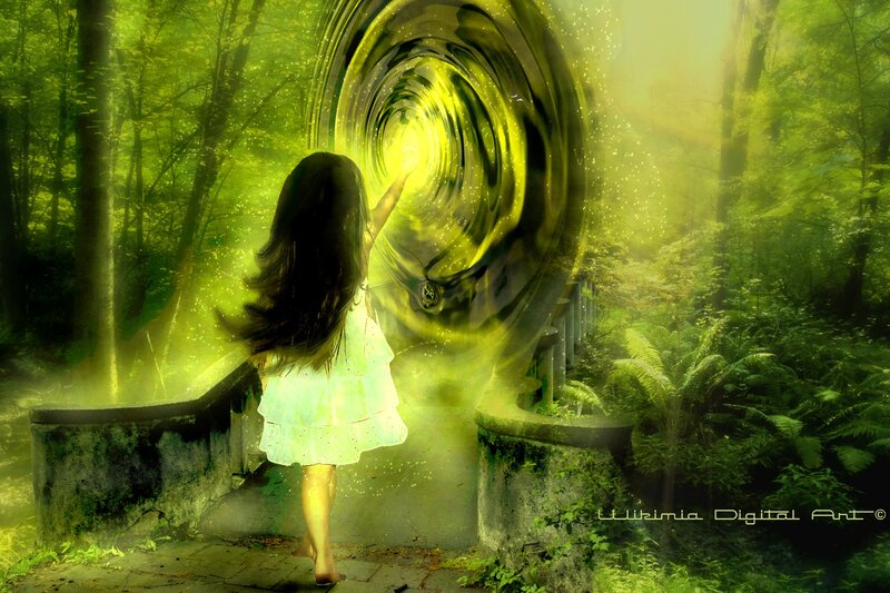 Girl Touching Portal