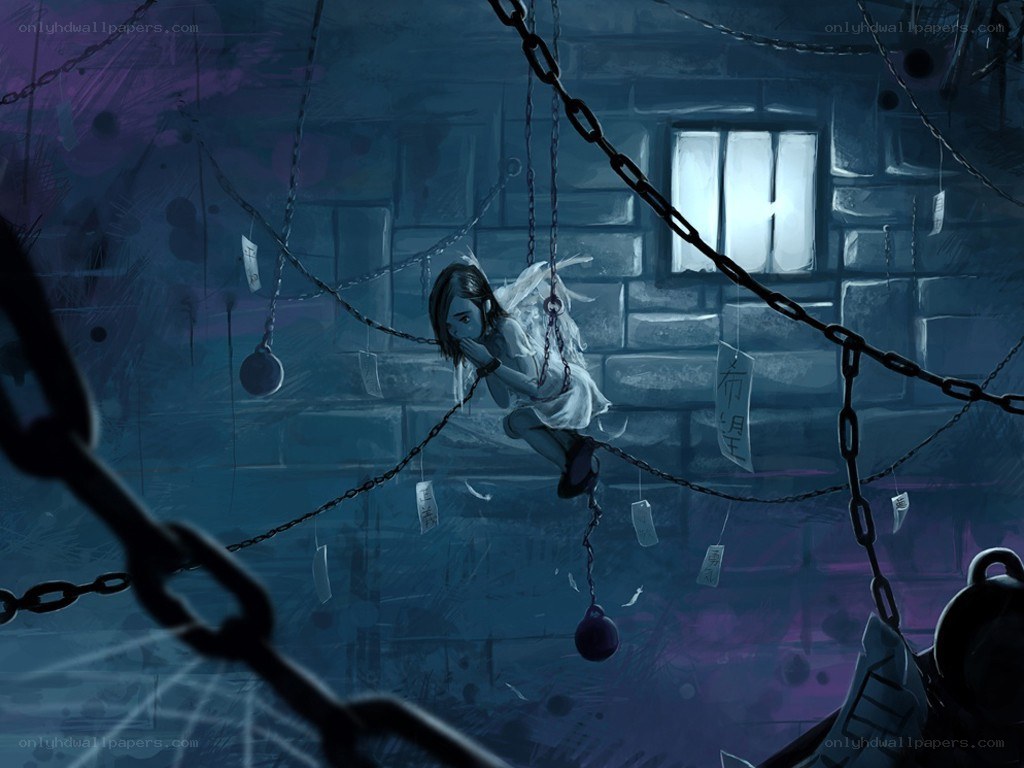 girl trapped in chains