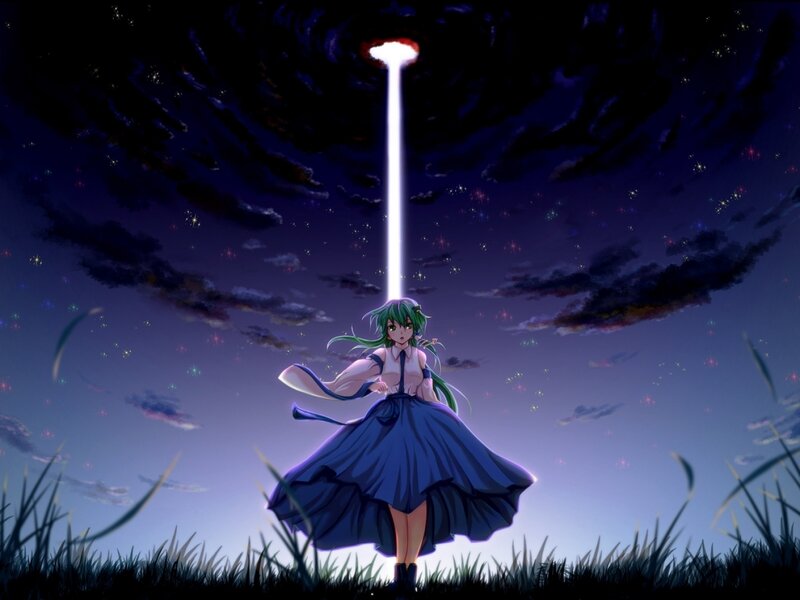 girl under a beam of light