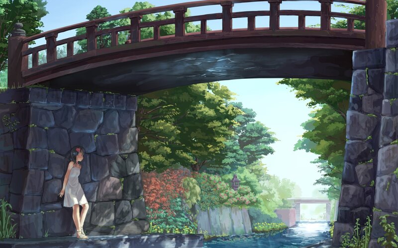Girl under a Bridge — Green