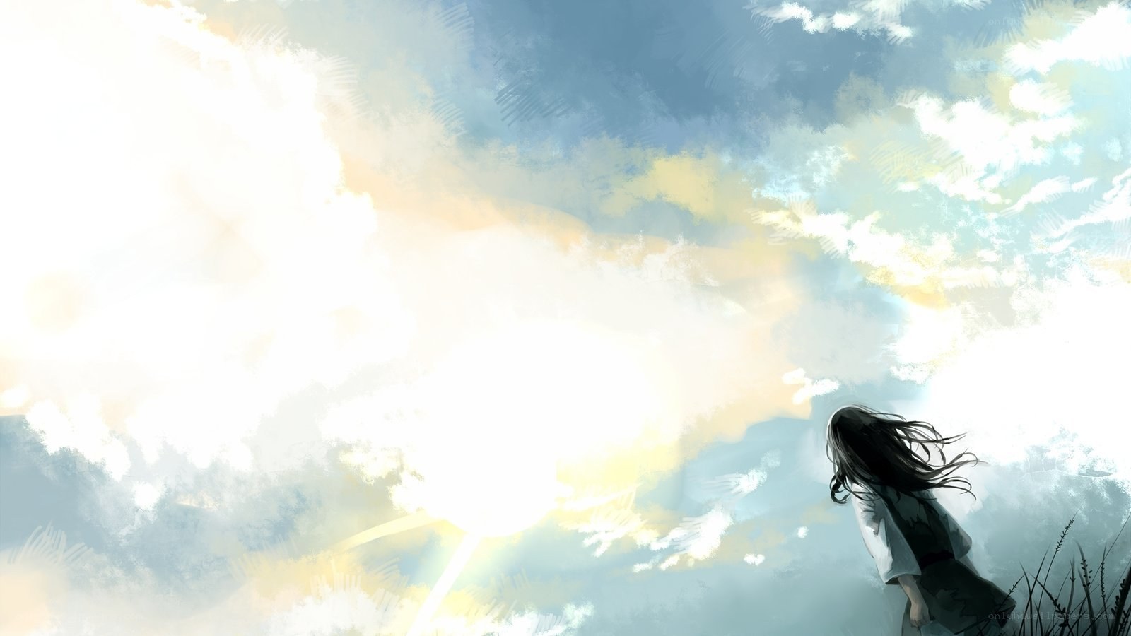 girl under a bright sky