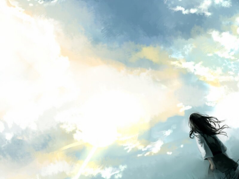 girl under a bright sky