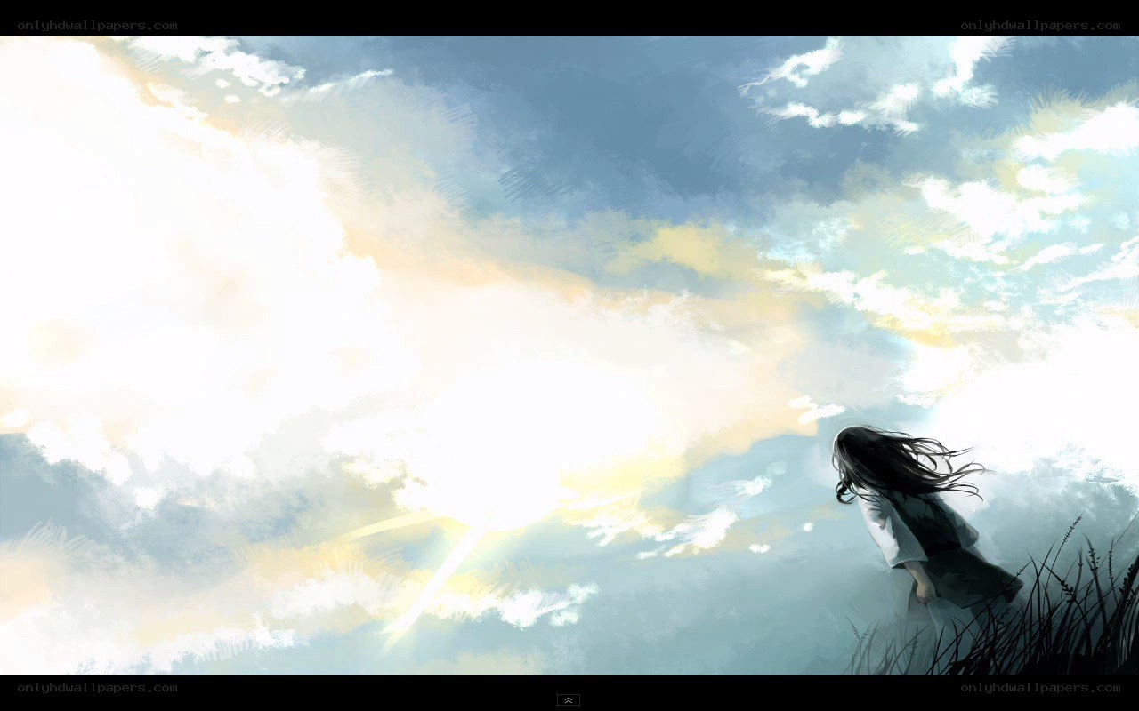 girl under a bright sky