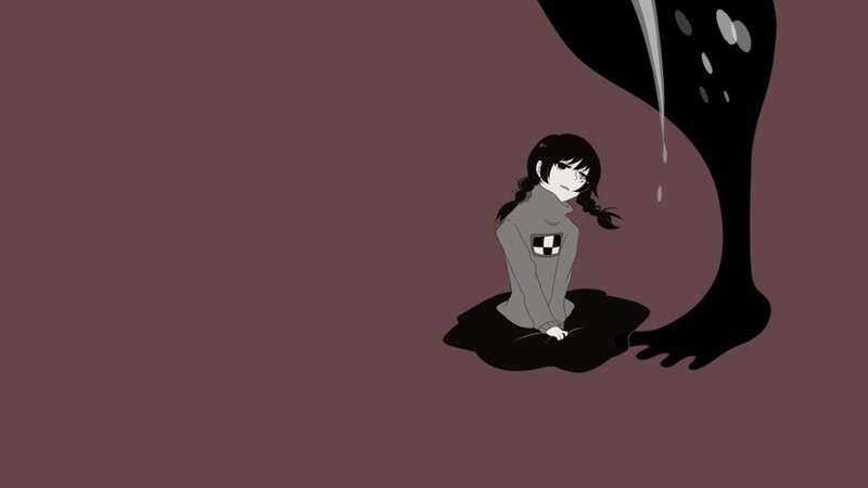 girl under a dark figure