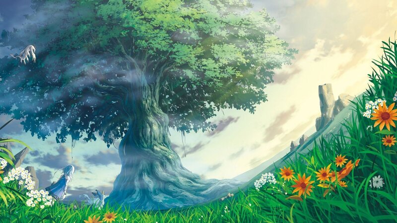 Girl under a Large Tree — Green