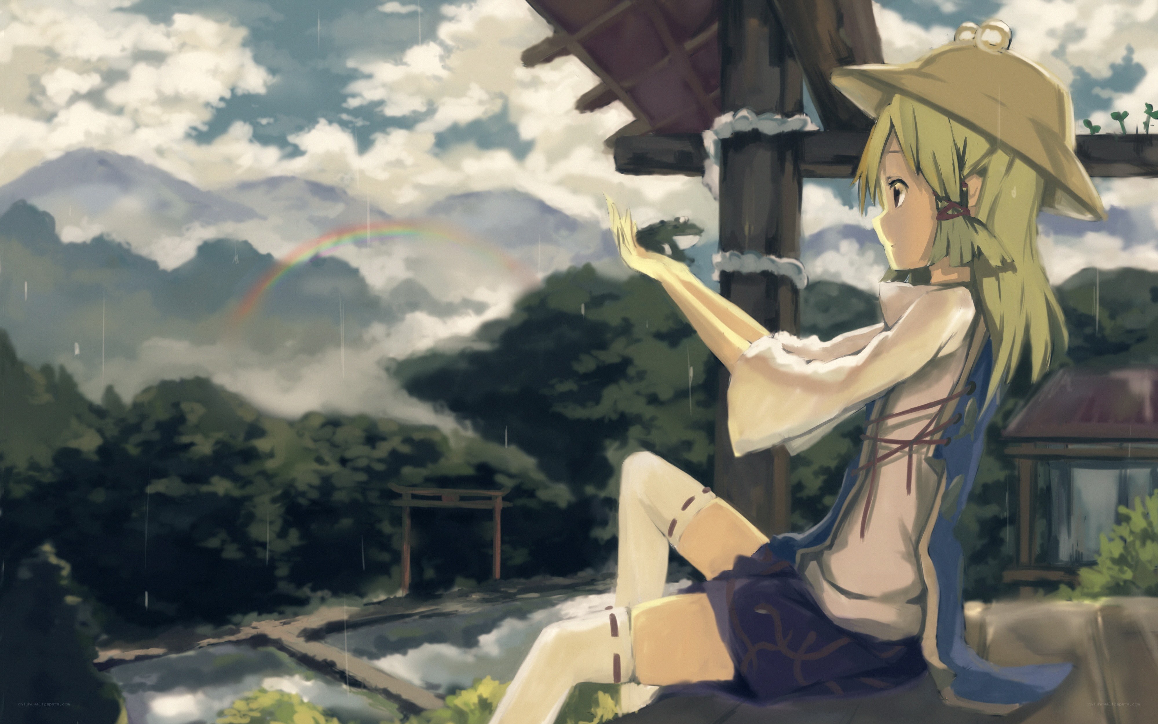 girl under a rainbow