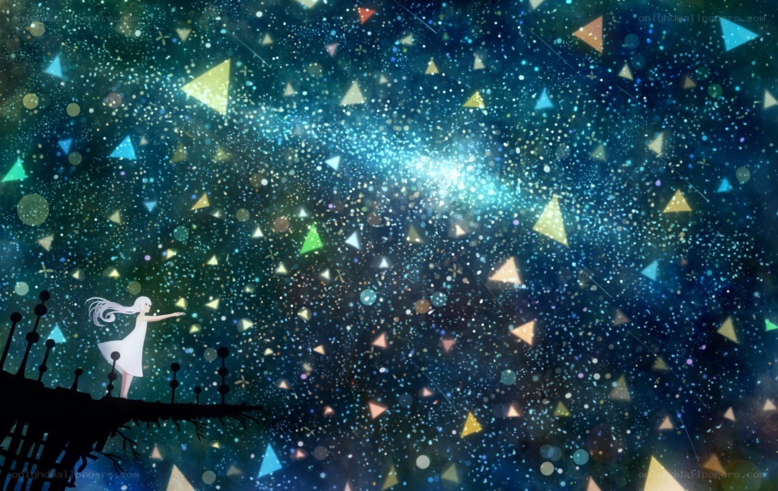 girl under a starry sky