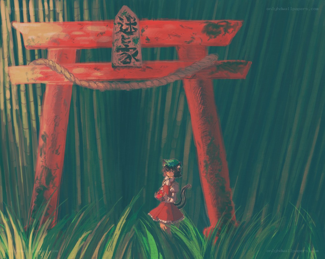 girl under a torii gate