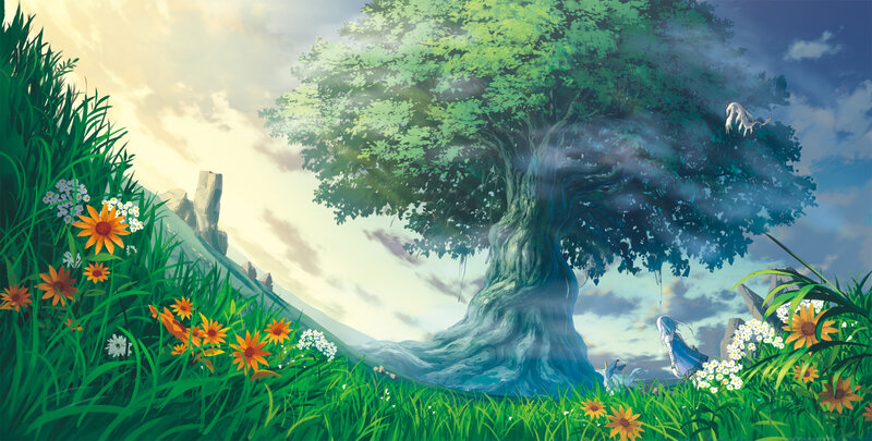 Girl under a Tree — Green