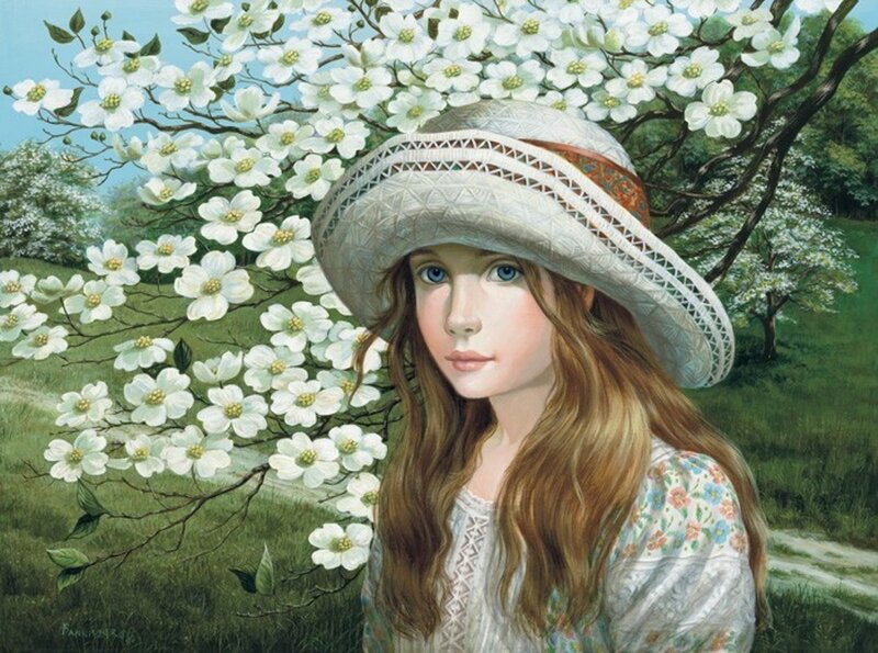 Girl under Flowering Tree