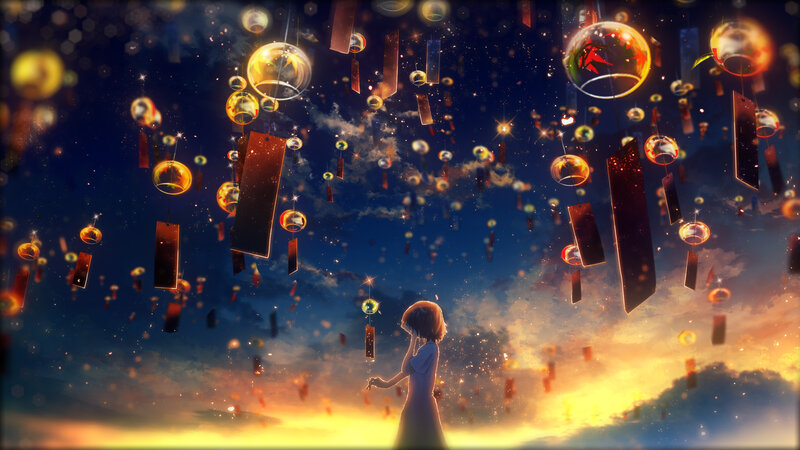 Girl under Lanterns
