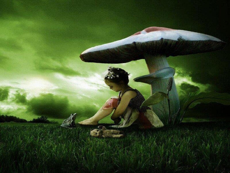 Girl under Mushroom