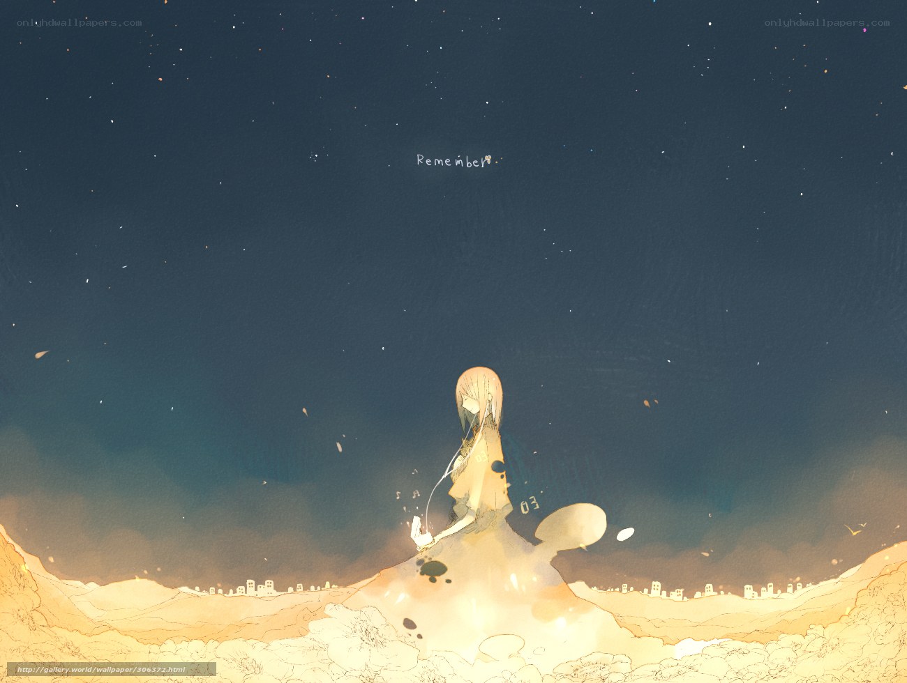 girl under starry sky
