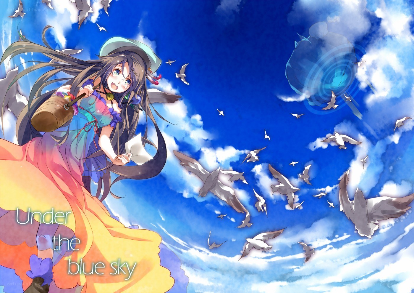 girl under the blue sky