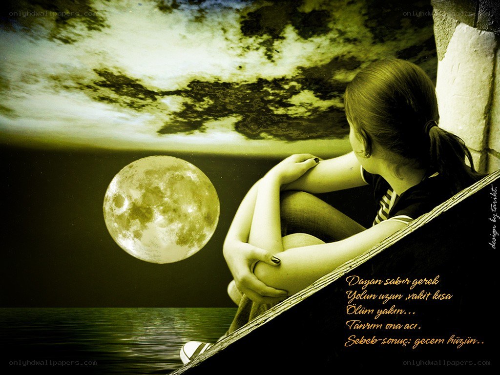 Girl under the moon