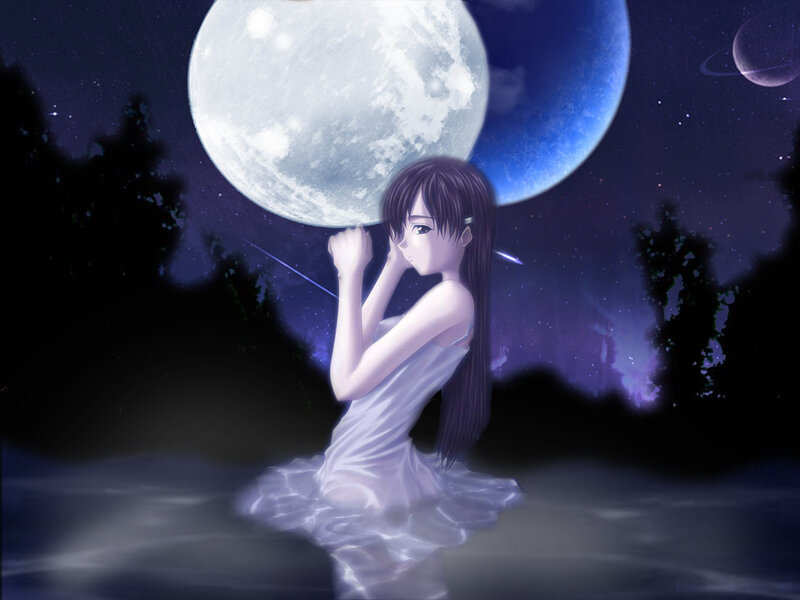 girl under the moon