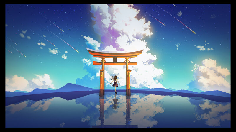 Girl under Torii Gate