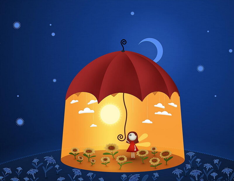 Girl under Umbrella