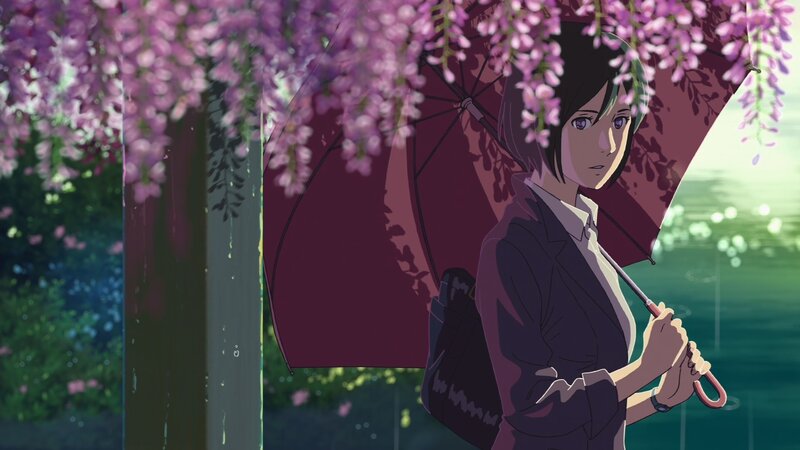 girl under wisteria tree