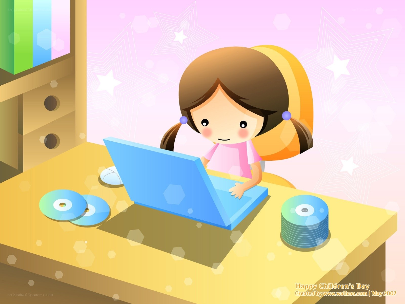 girl using laptop at desk