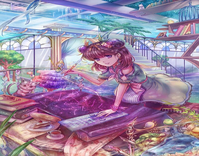 Girl Using Magic Book