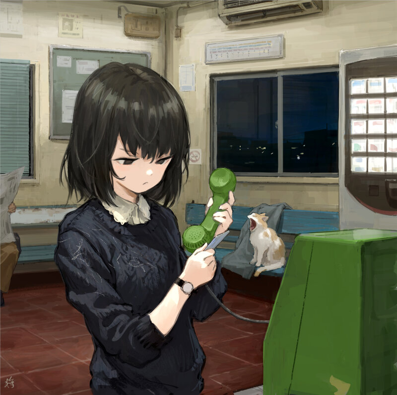 Girl Using Payphone