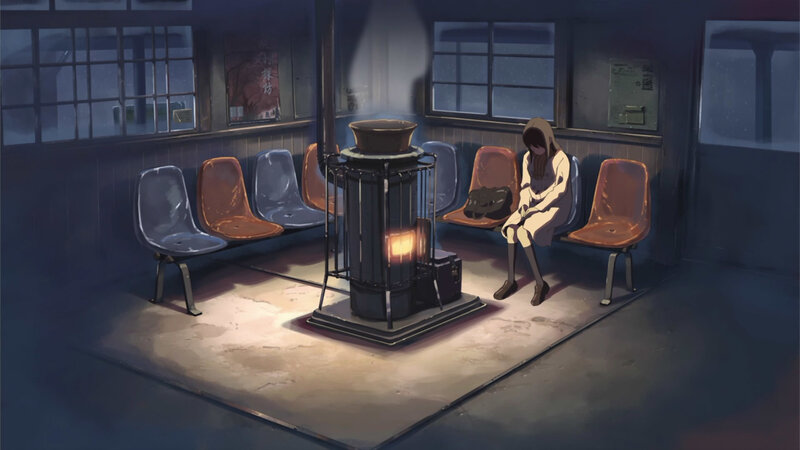 Girl waiting in a train station