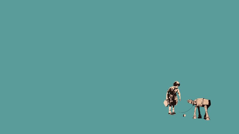 Girl Walking AT-AT — Teal, Calm