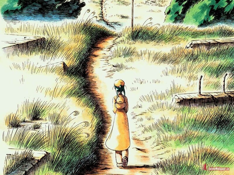 girl walking on a path